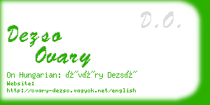 dezso ovary business card